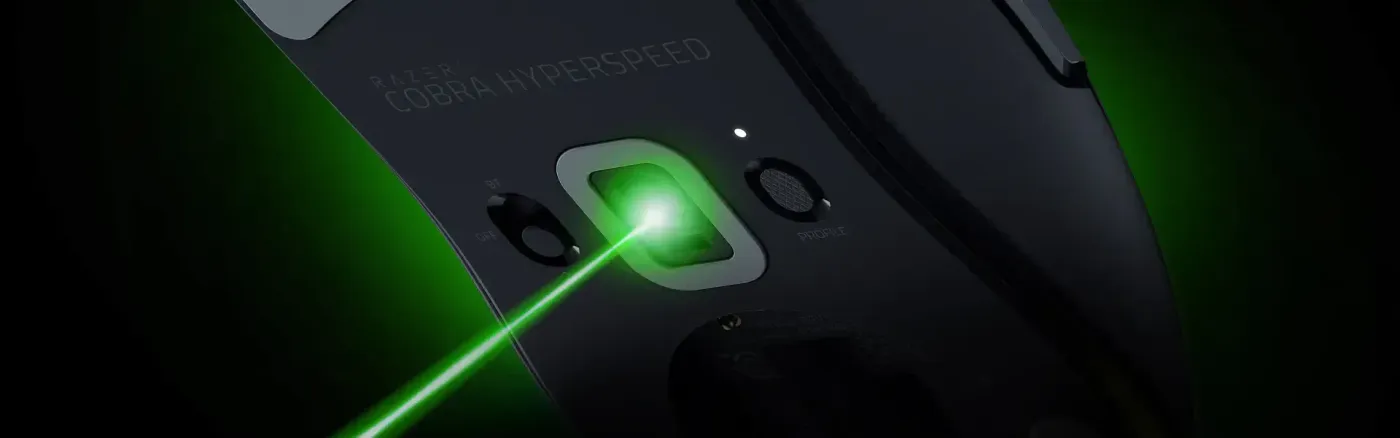 Razer Cobra HyperSpeed mouse featuring 4-zone Chroma RGB underglow and customizable lighting effects