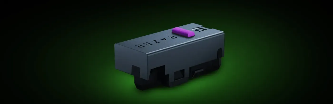 Close-up of the Razer Cobra HyperSpeed optical scroll wheel and durable Gen-4 mouse switches