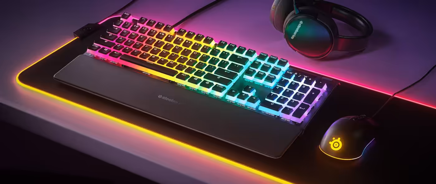 White SteelSeries Prismcaps keycaps showing crisp double shot legends
