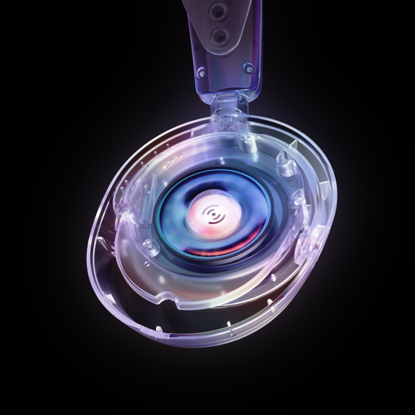 Close view of the Arctis Nova 7X earcup housing the High Fidelity driver