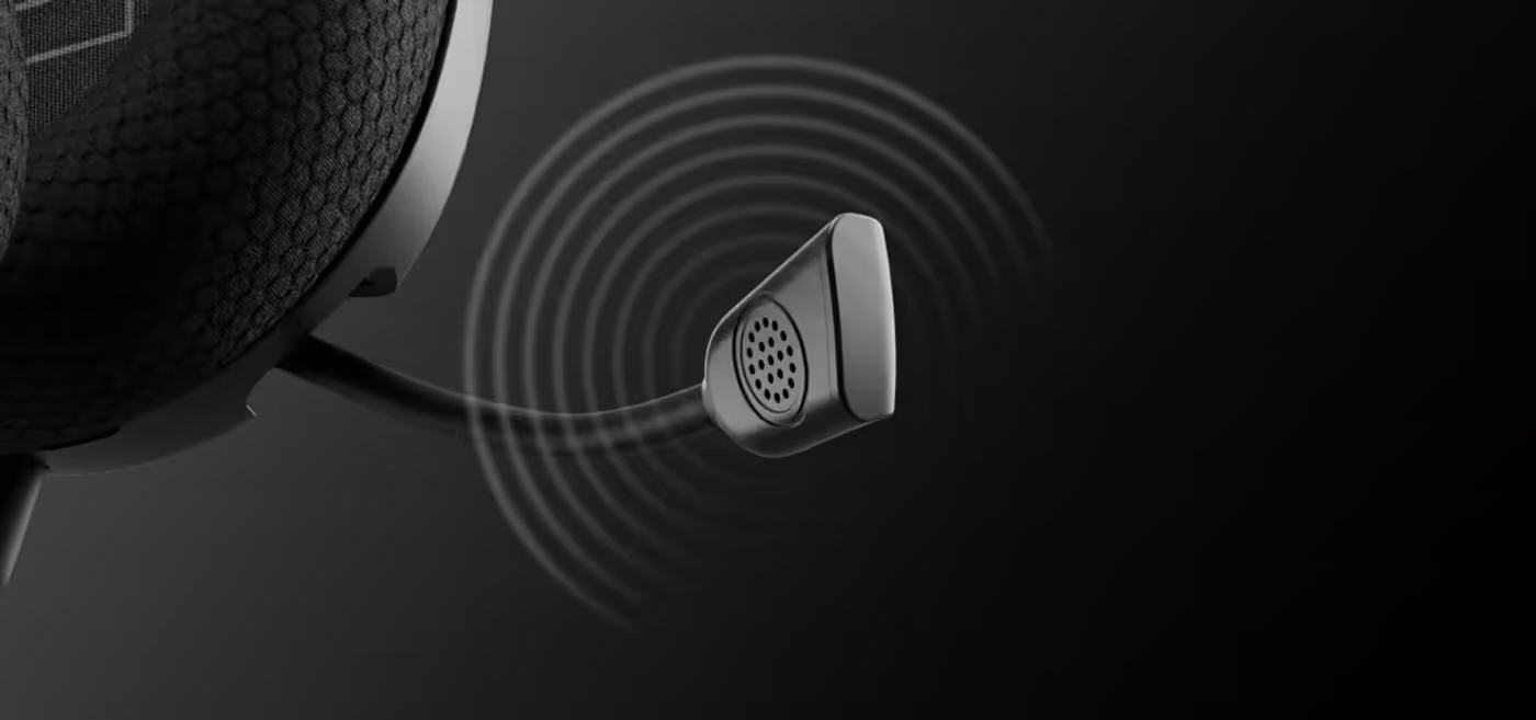 Retractable ClearCast Gen 2 noise-cancelling microphone on the Arctis Nova 1P headset