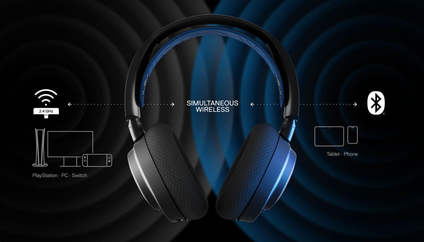 USB-C dongle showcasing multi-platform compatibility for Arctis Nova 7P