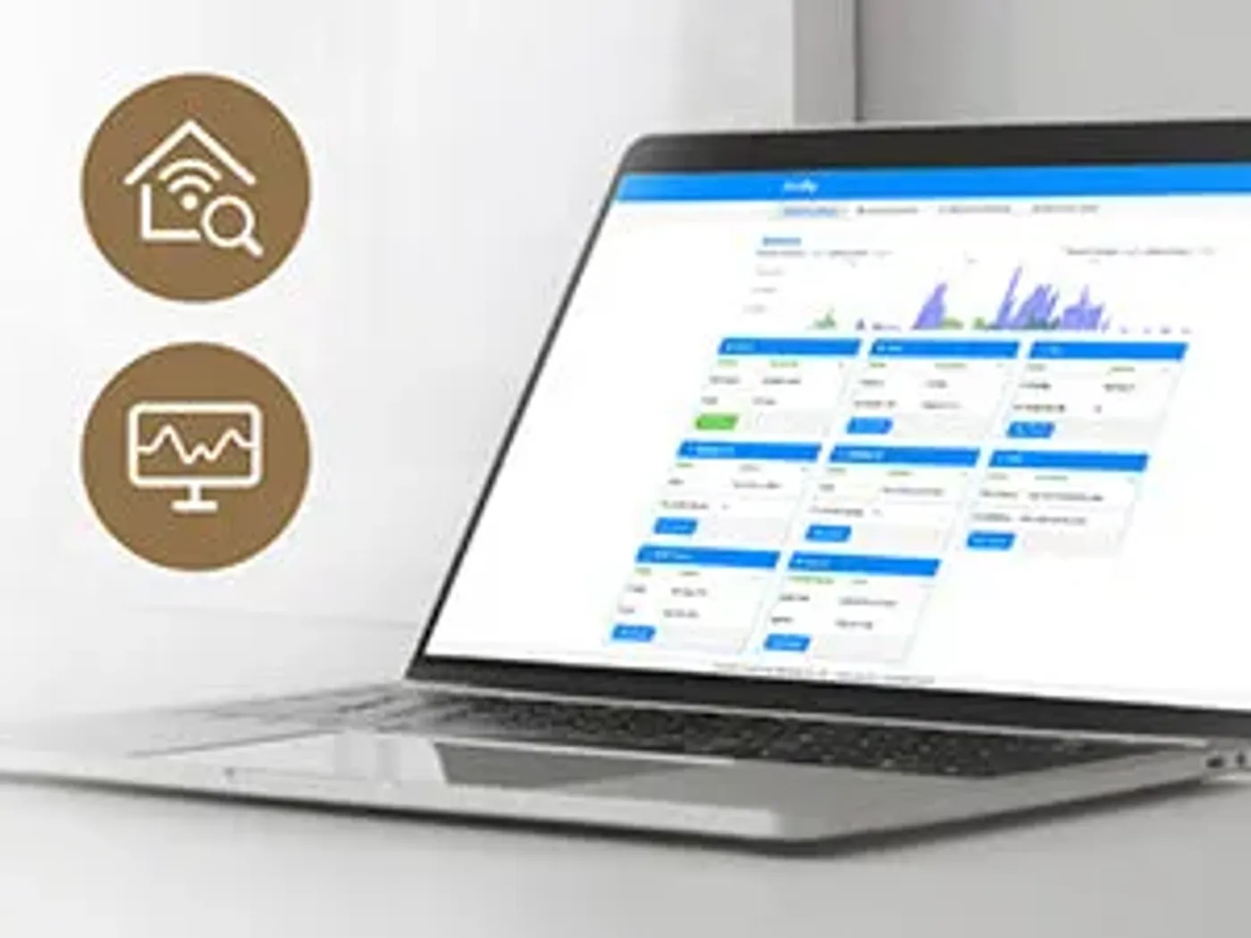 Network status panel with built-in diag-tool for troubleshooting