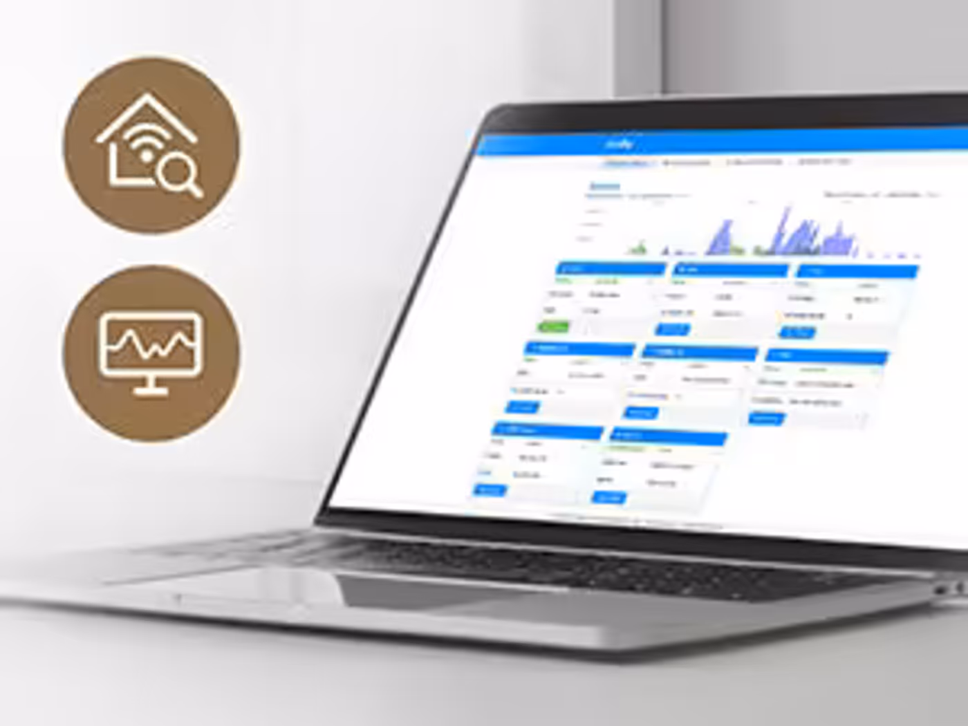 Network status dashboard displaying diagnostic tools and system metrics