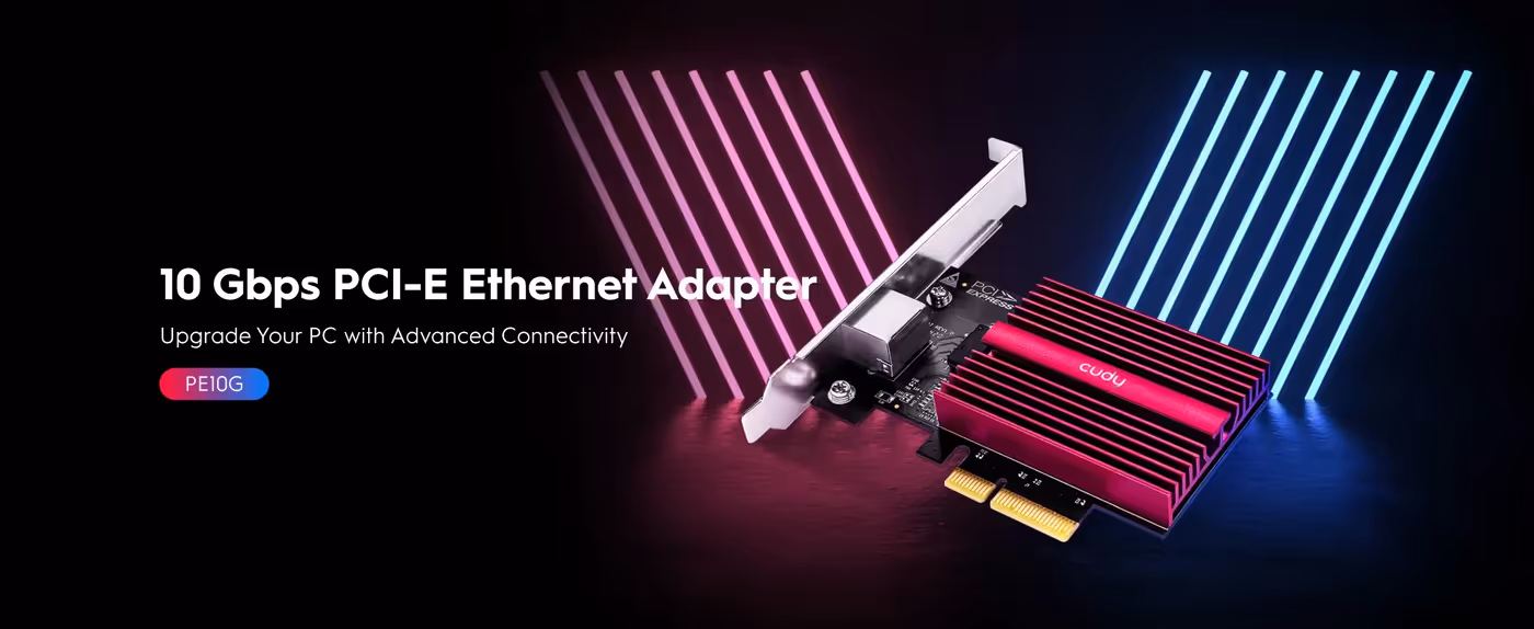 PE10G network adapter illustrating blazing-fast 10 Gbps and multi-speed support