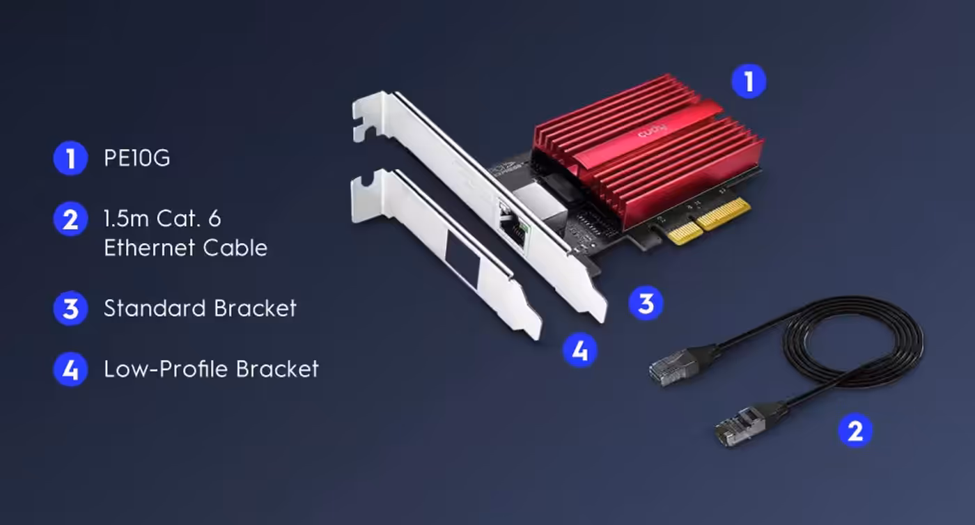 Product image showing adapter bundle with a free CAT 6 Ethernet cable included