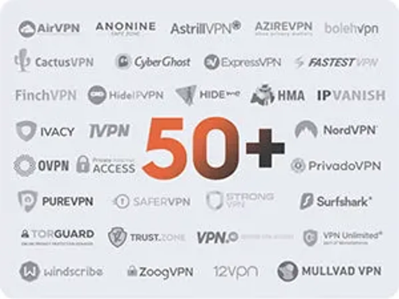 VPN configuration interface showing compatibility with WireGuard and OpenVPN