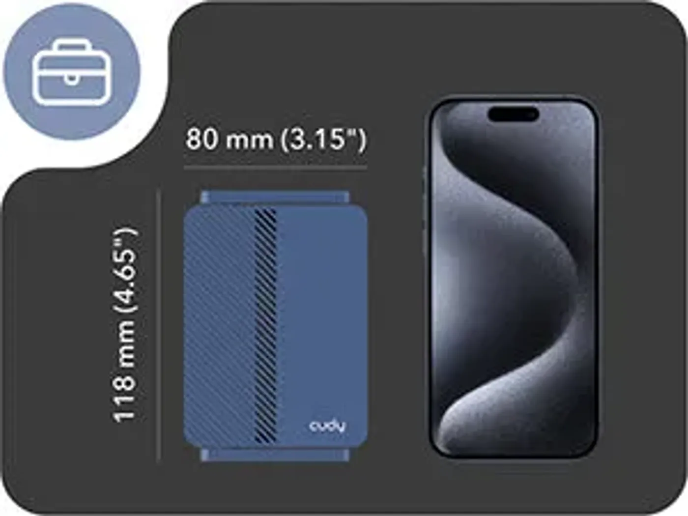 Pocket-sized device indicating 160 g (5.64 oz.) lightweight design