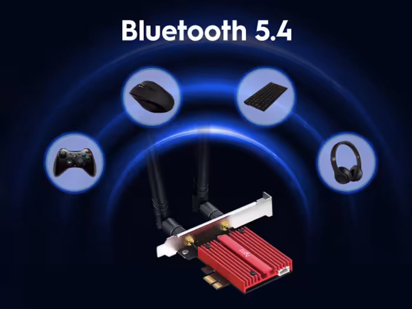 Illustration of Bluetooth 5.4 connectivity for peripherals with improved battery efficiency