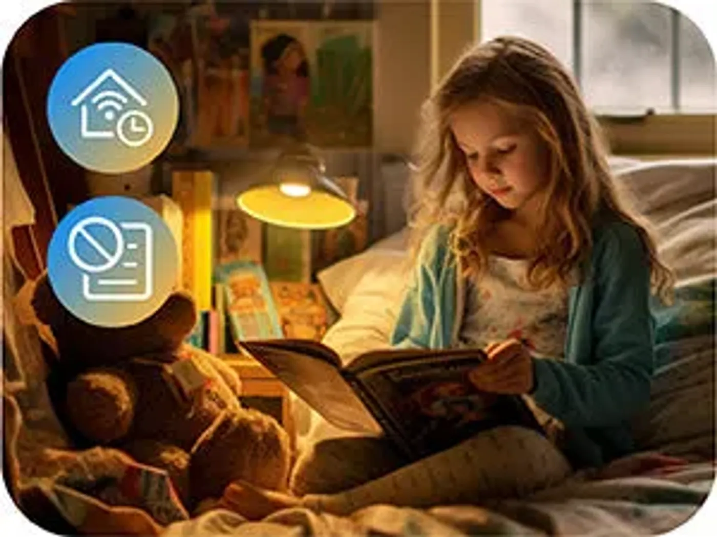Device management interface with bedtime and domain blacklist controls