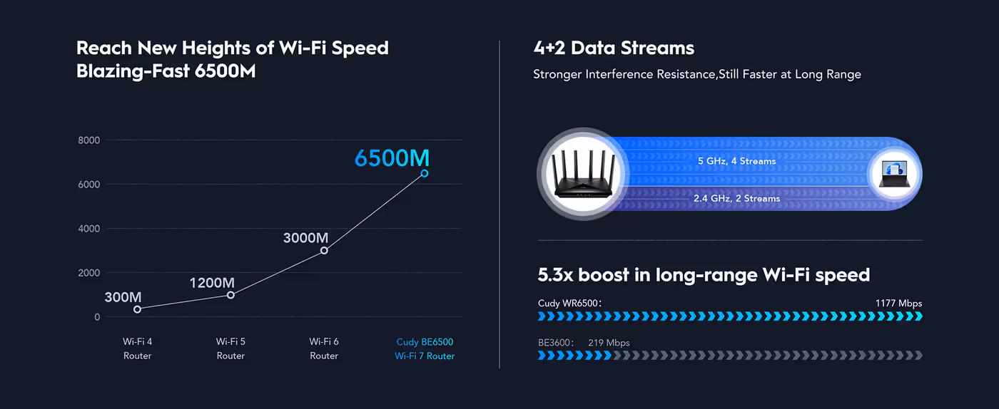 Illustration of VPN server and client connections handled by the WR6500H router