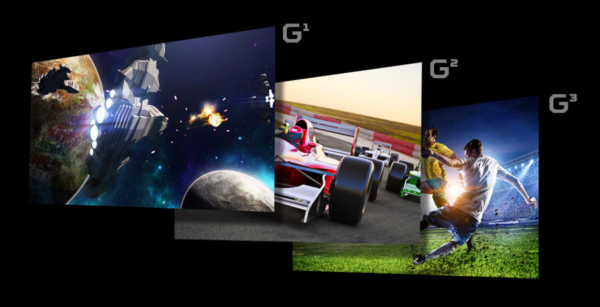 Acer Predator XB3 game modes illustration Acer Predator XB3 game modes illustration