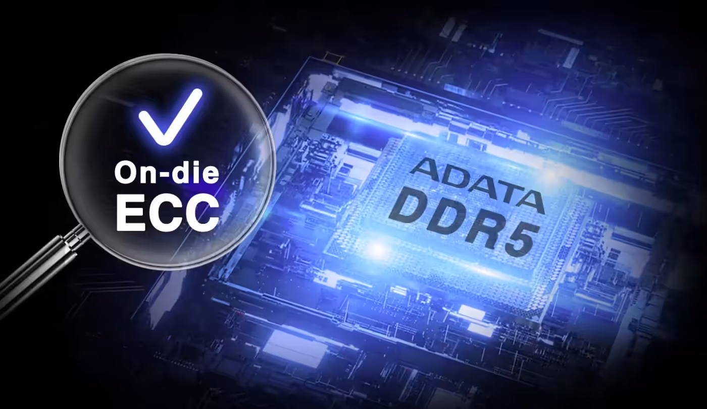 On-die error correcting code operating on the ADATA Premier DDR5 module