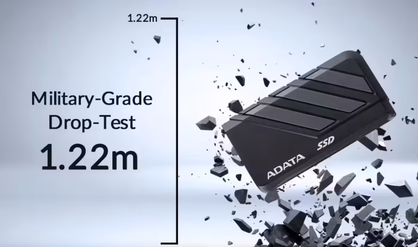 SC735 SSD demonstrating military-grade drop protection
