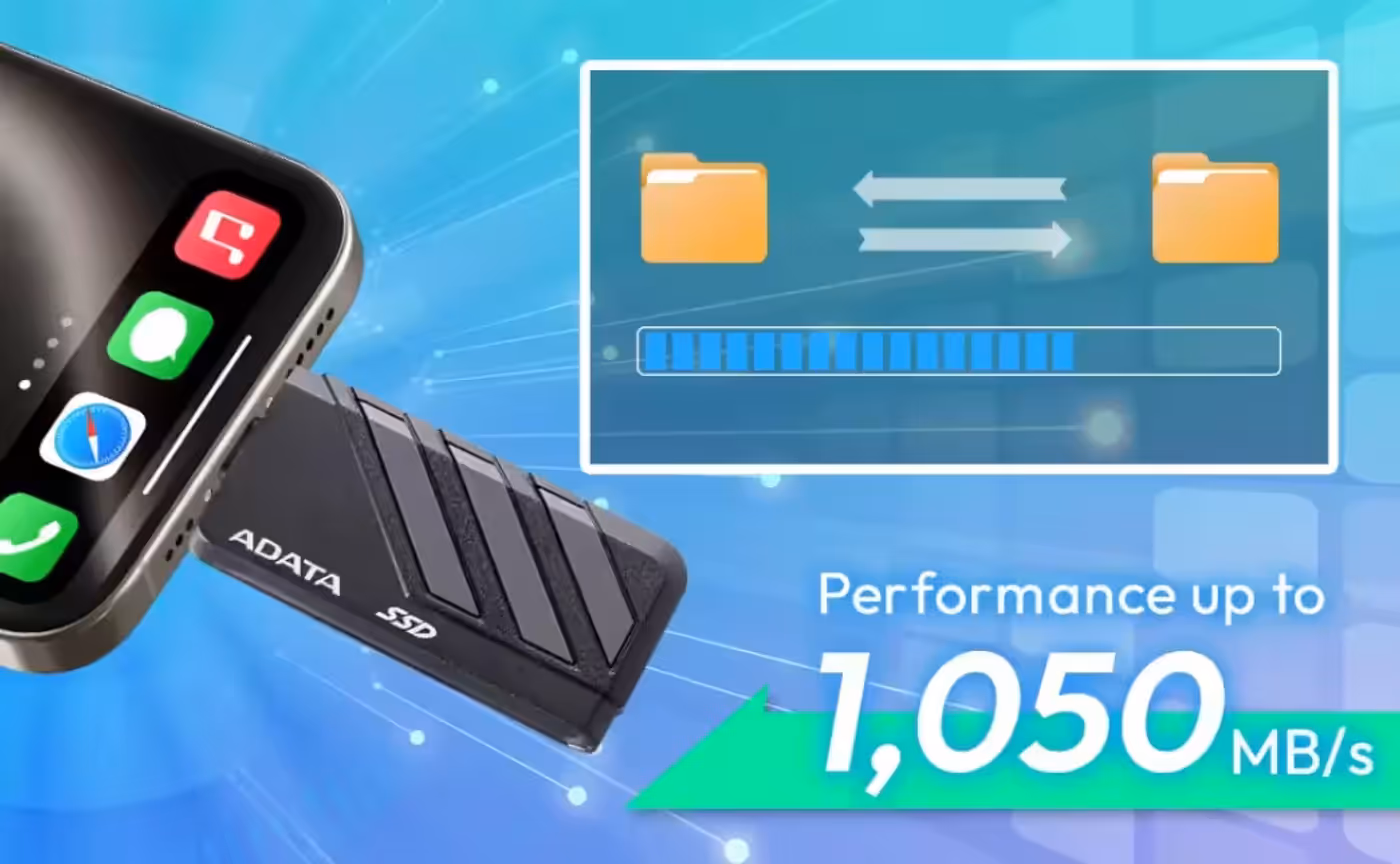 SC735 SSD showcasing 1,050 and 1,000MB/s read and write speeds