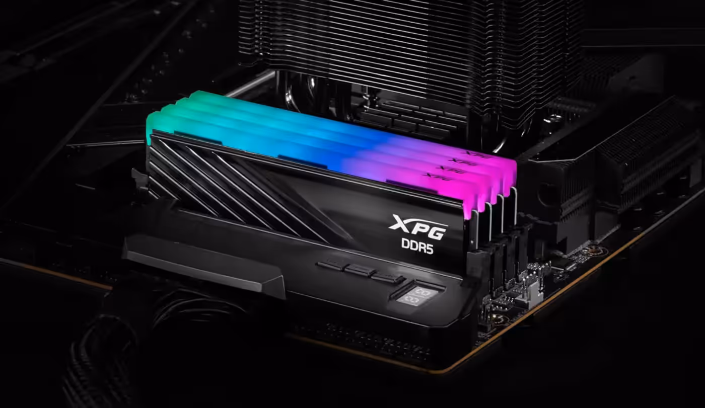 Low-profile heatsink design of ADATA XPG Lancer RGB DDR5 memory for compact builds