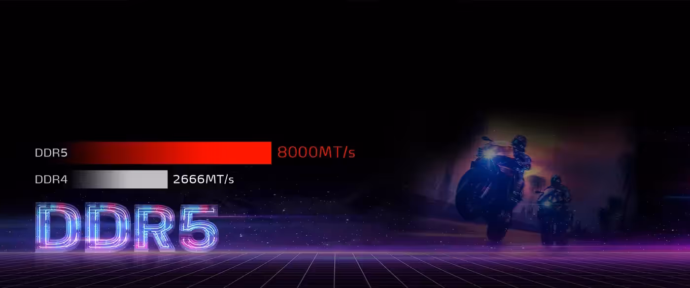 High-performance DDR5 RAM showcasing 8000MT/s speeds for gaming
