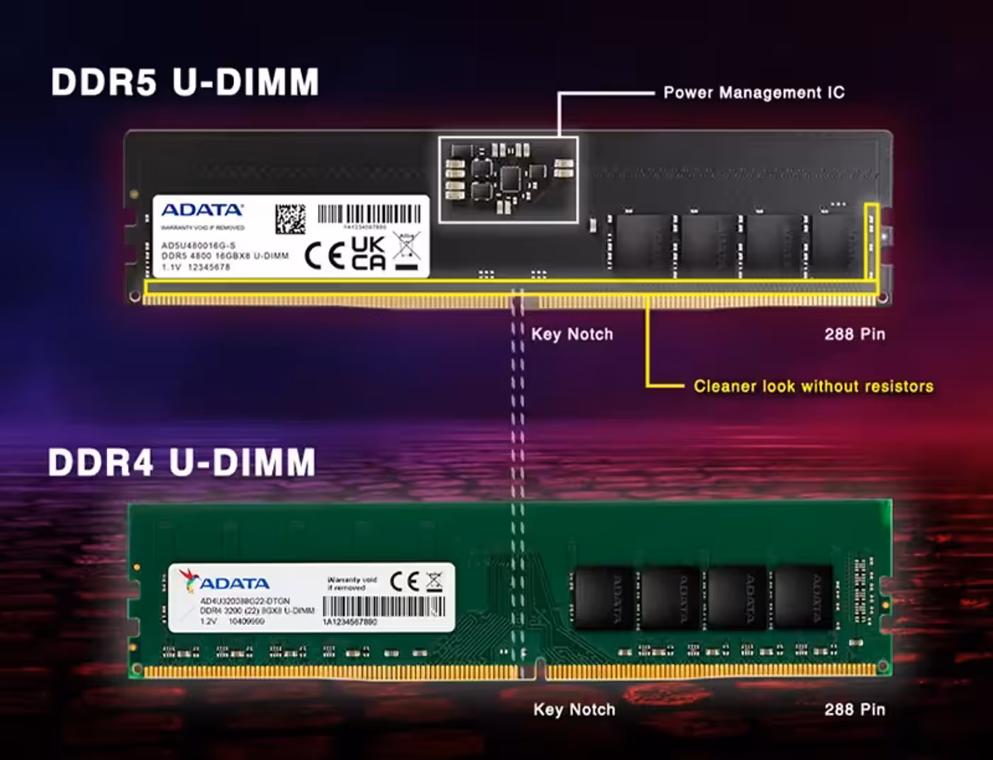 DDR5 vs DDR4 appearance comparison
