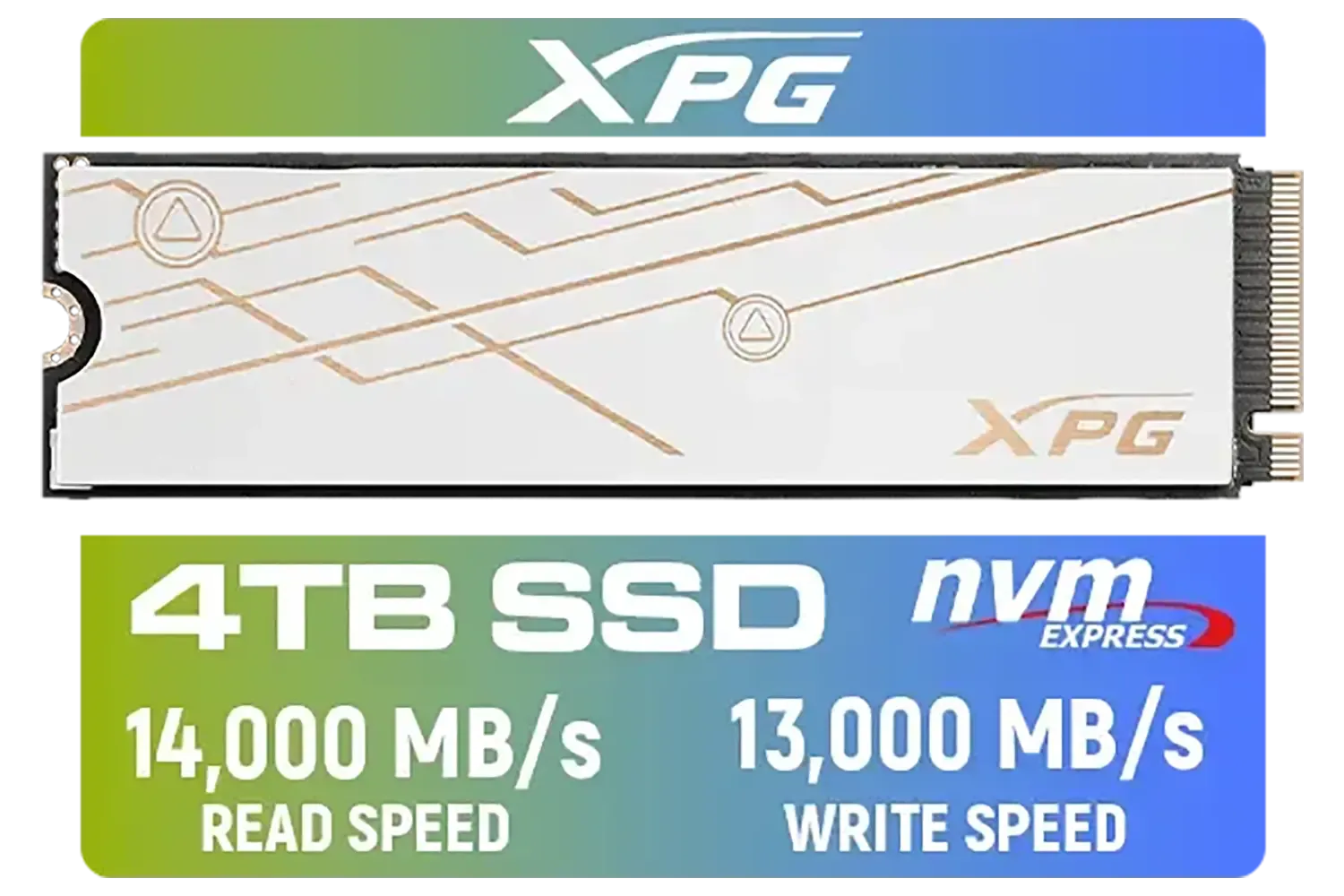 ADATA XPG Mars 980 Blade 4TB NVMe 5.0 Internal Solid State Drive / Up to 14,000MB/s Read Speed and Up to 13,000MB/s Write Speed / SMAR-980B-4TCS