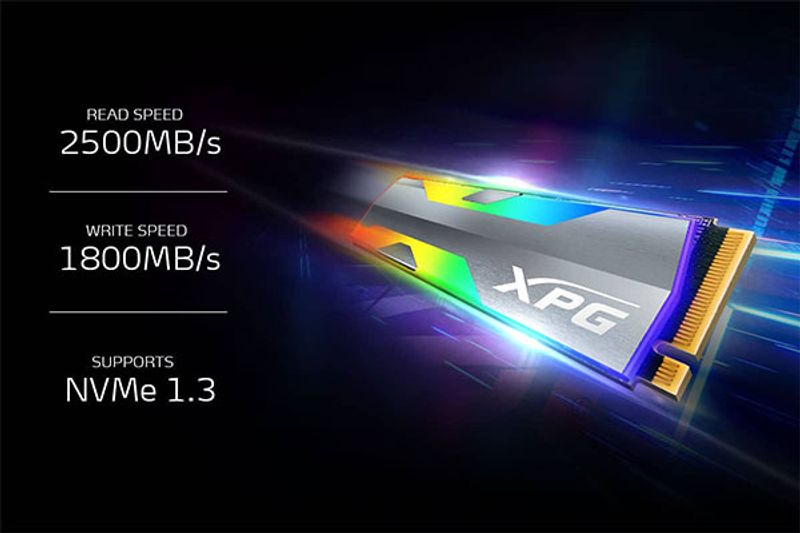 ADATA XPG SPECTRIX S20G showcasing performance metrics