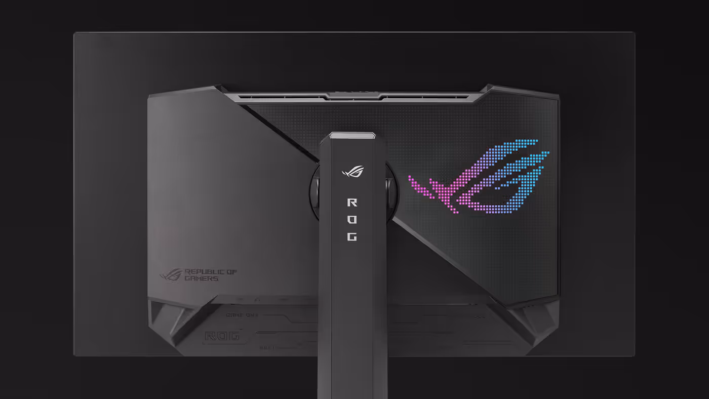 Rear view of the XG27AQDMG monitor with futuristic design