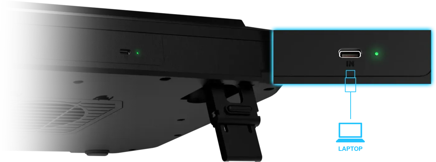AETHER P1 PRO cooling pad showing its streamlined USB-C power connectivity