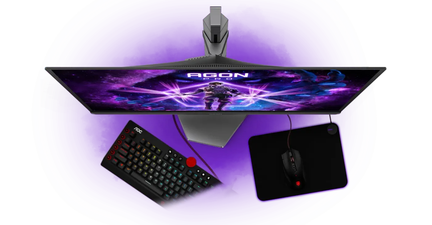 E-sports monitor stand with small footprint and cable management features