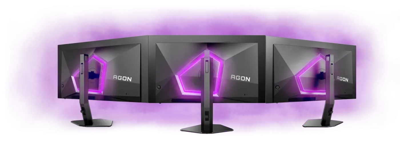 Back of the AOC monitor highlighting the customizable Light FX RGB lighting feature