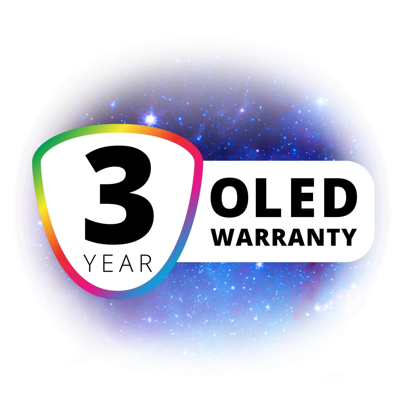 Graphic representing the three-year warranty coverage for the OLED display panel