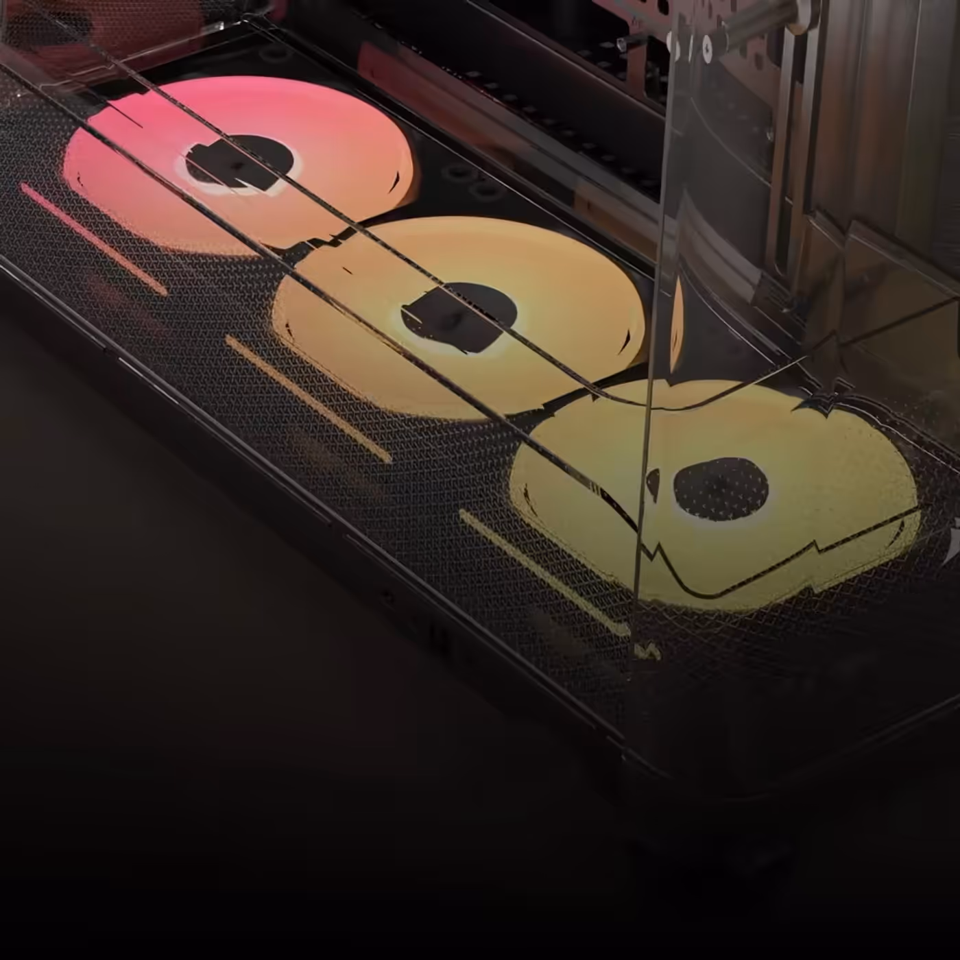 Reverse-rotor iCUE LINK LX-R RGB fans with vibrant lighting and efficient airflow