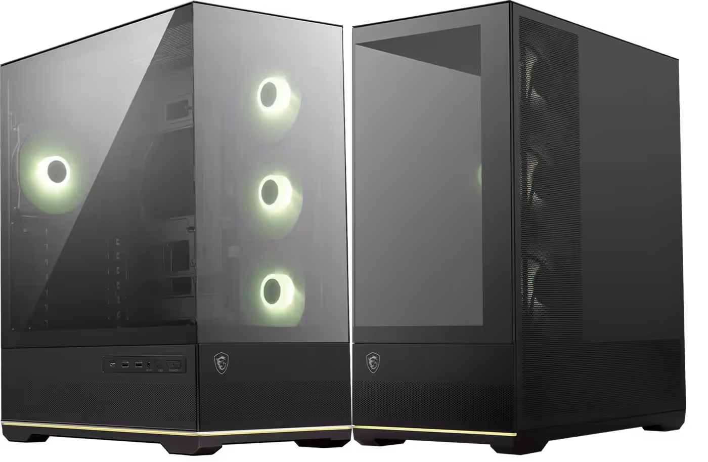Airflow diagram showing optimized vent placement on the front and sides of the case
