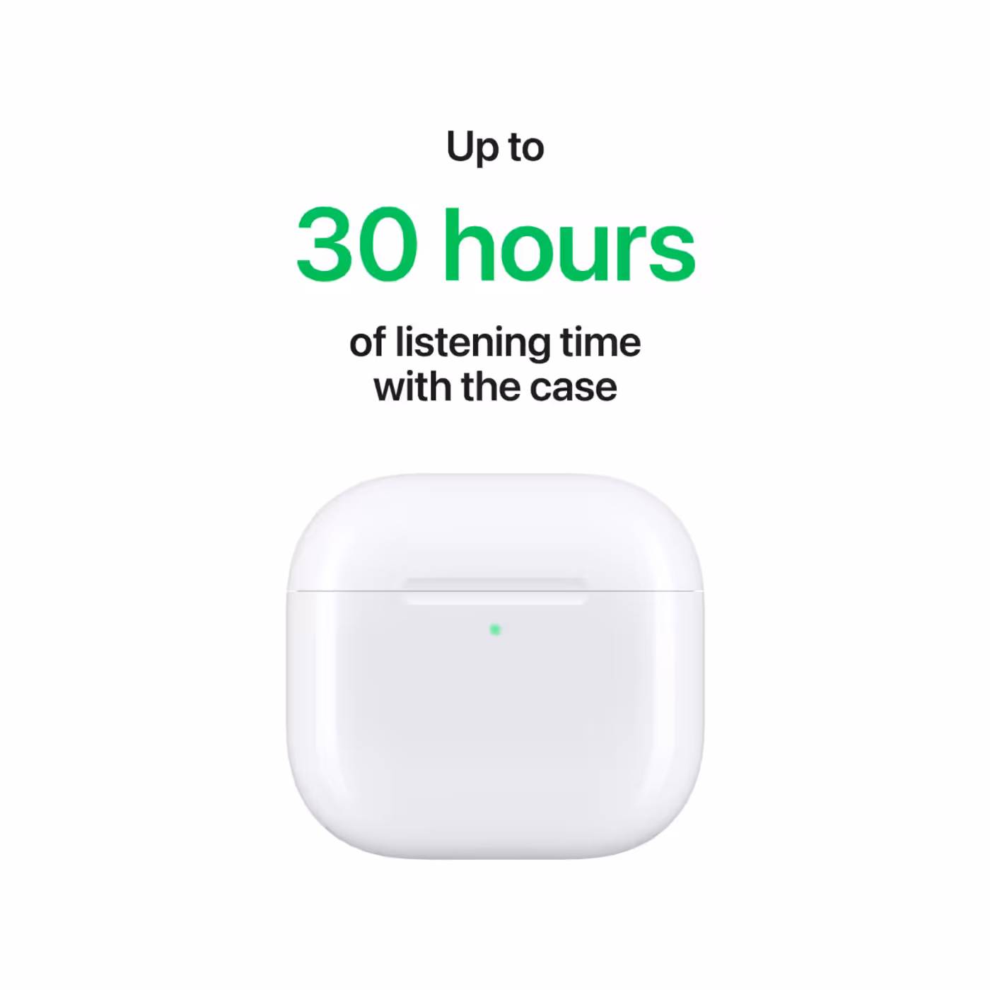 AirPods 4 with USB-C case and up to 30 hours listening