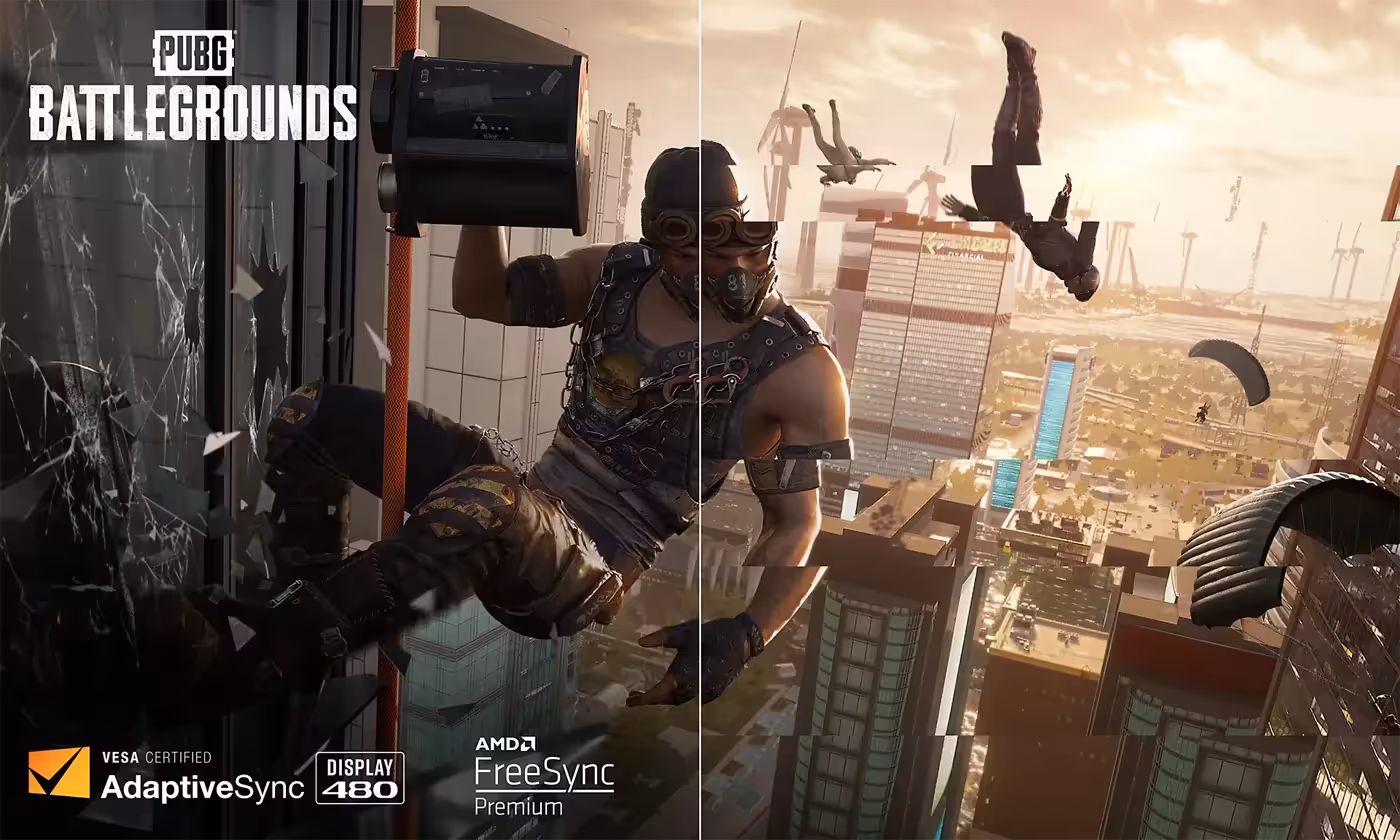 AMD FreeSync Premium and VESA Adaptive-Sync tear-free gameplay on the AW2524HF