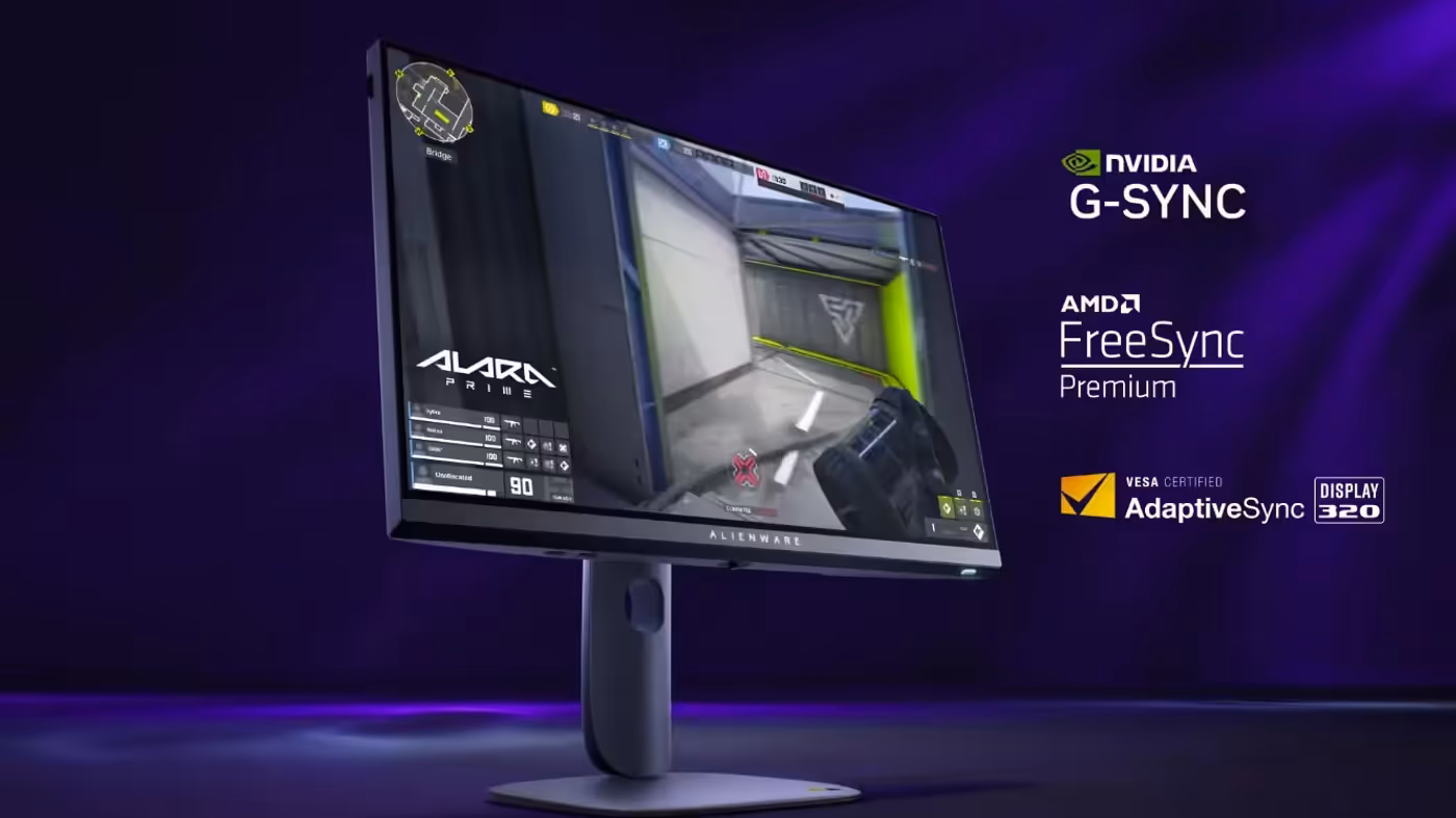 Alienware monitor showcasing adaptive sync gaming performance