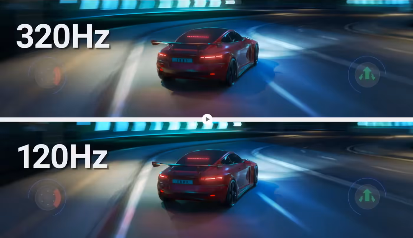 Gaming monitor delivering smooth gameplay at a 320 Hz refresh-rate