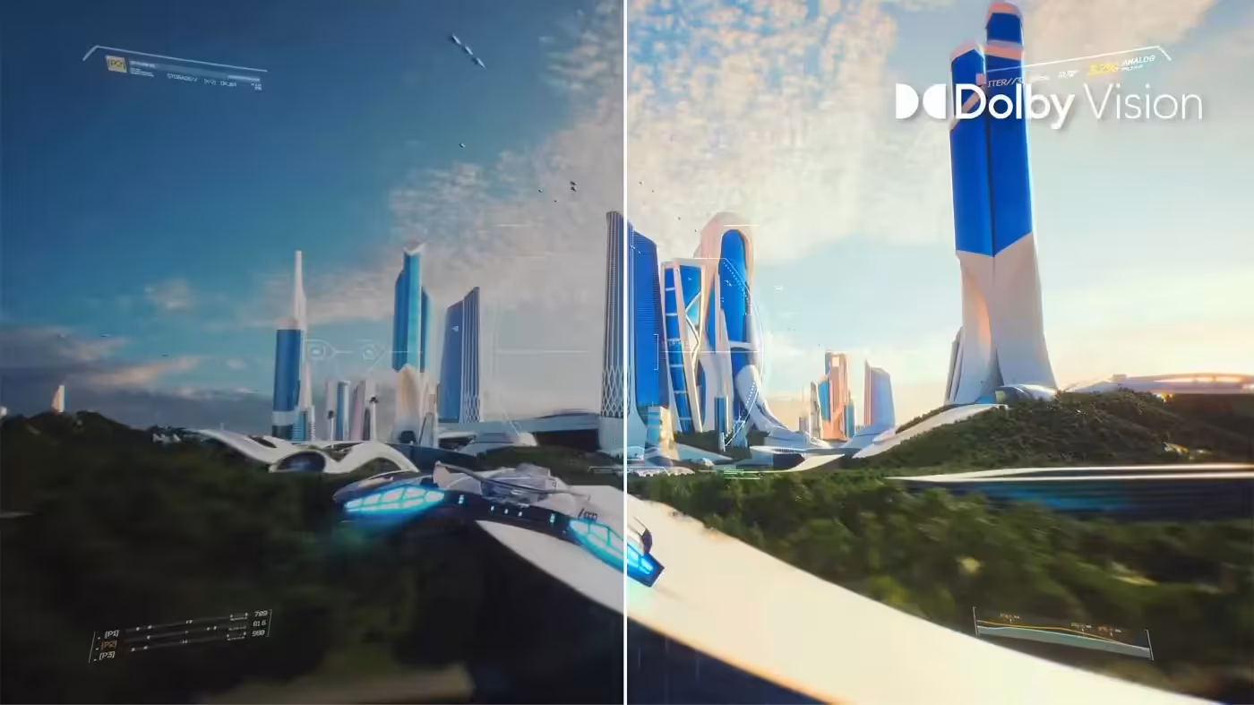 Alienware monitor highlighting Dolby Vision and HDR True Black 400 capabilities