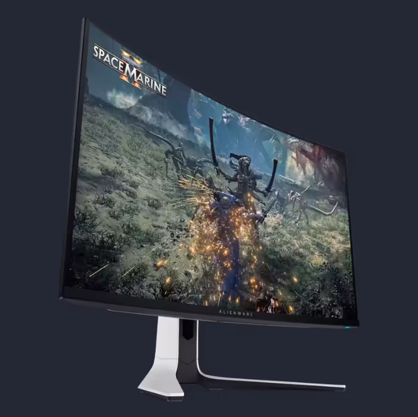 Alienware monitor showcasing 240Hz refresh rate and 0.03ms pixel response time