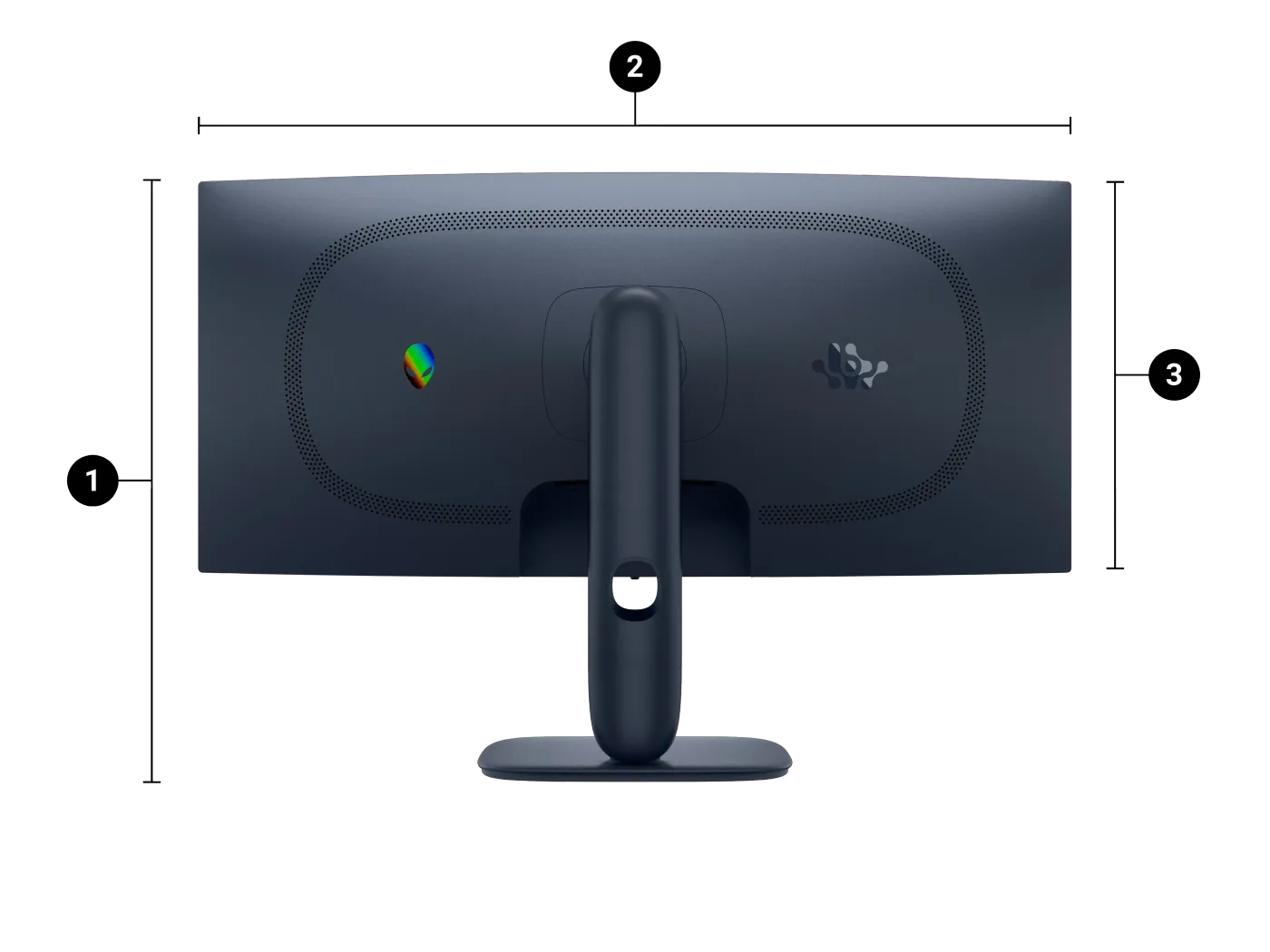 Visualization of Alienware AW3425DWM height and width dimensions
