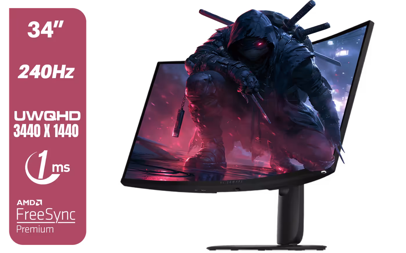 Alienware AW3426DWM 34-inch curved ultrawide gaming monitor, front view