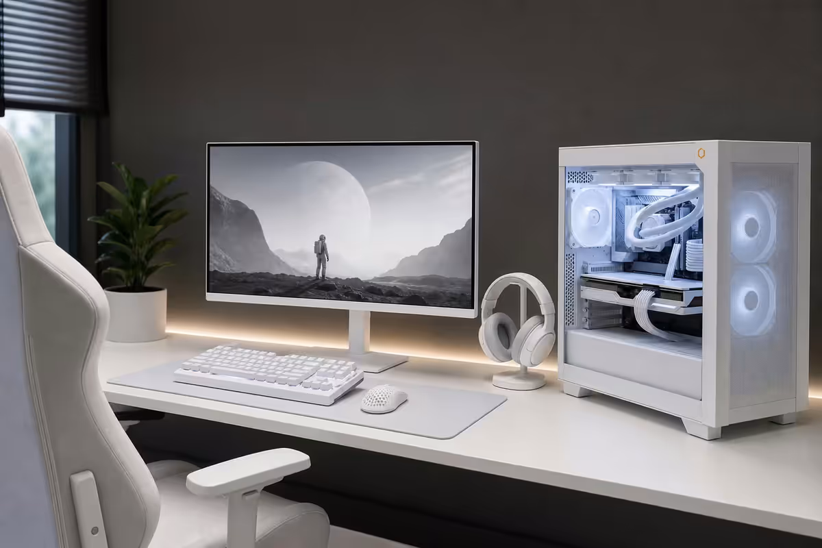 All White Gaming Setup Guide