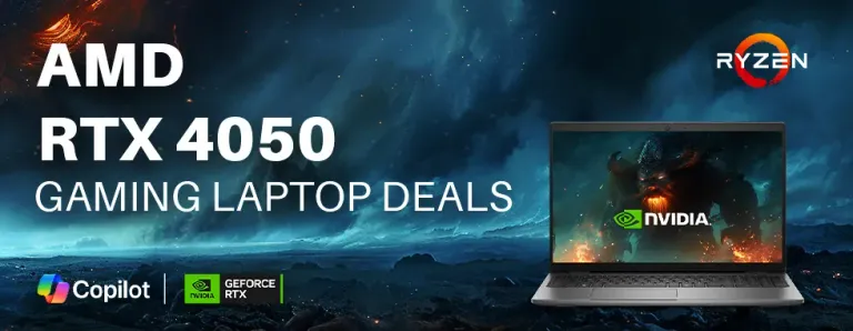 AMD Ryzen gaming laptop fitted with an NVIDIA GeForce RTX 4050 laptop GPU