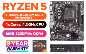 AMD RYZEN 5 3400G A520M A 16GB DDR4 Upgrade Kit AMD RYZEN 5 3400G A520M A 16GB DDR4 Upgrade Kit - Image 1