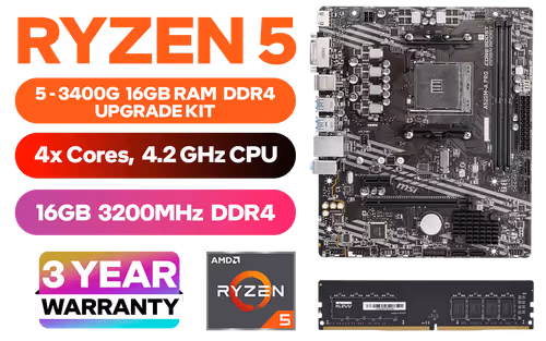 AMD RYZEN 5 3400G A520M A 16GB DDR4 Upgrade Kit - Image 1