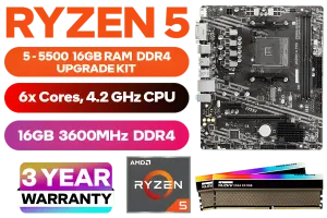 AMD Ryzen 5 5500 A520MA PRO Upgrade Kit | 16GB RGB 3600MHz | Evetech