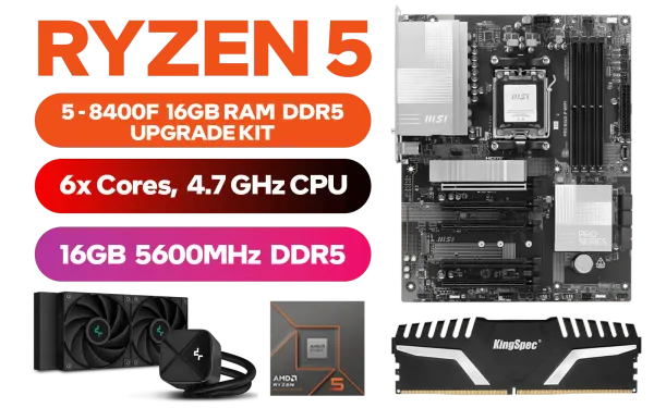AMD RYZEN 5 8400F Upgrade Kit — MSI B840-P WiFi, 16GB DDR5