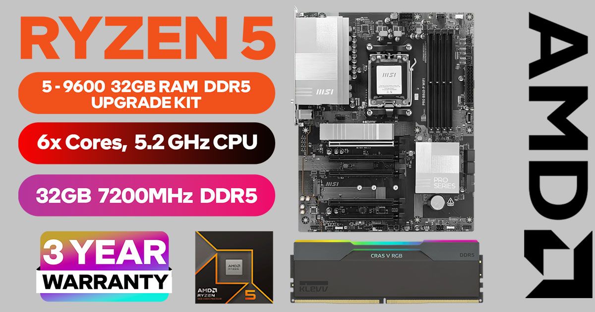 AMD Ryzen 5 9600 Upgrade Kit — MSI B840-P WiFi, 32GB DDR5