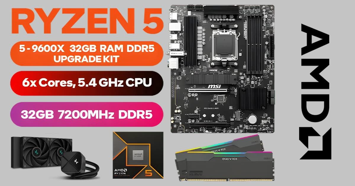 AMD Ryzen 5 9600X PRO B650-S WiFi 32GB DDR5 7200MHz Upgrade Kit