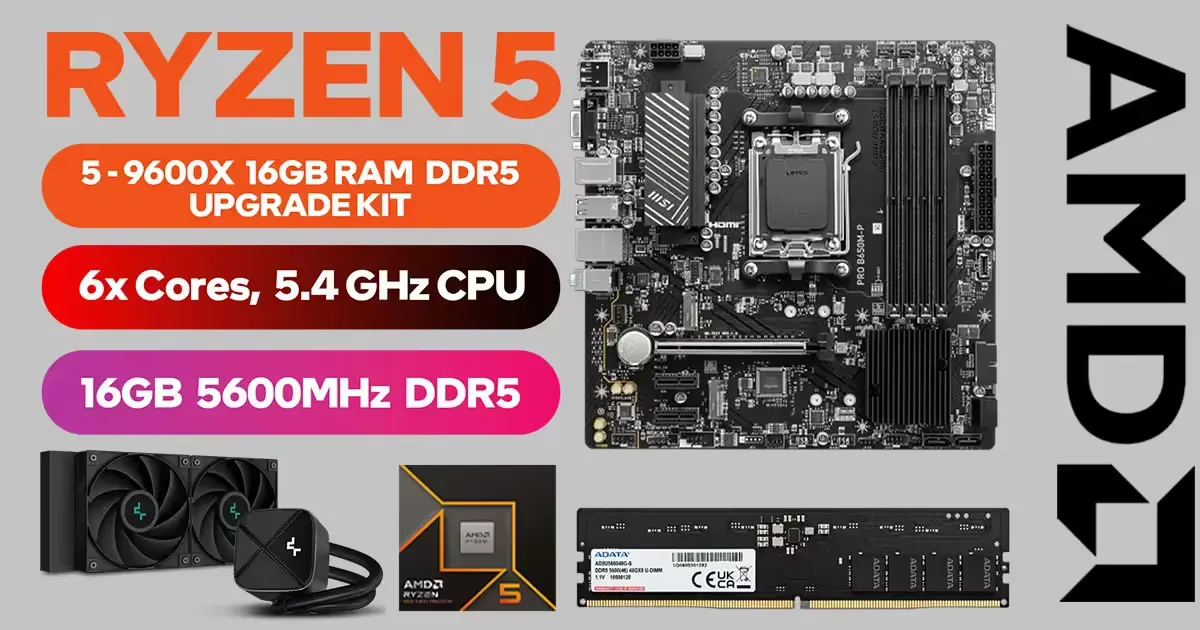 MSI Pro B650M-P Ryzen 5 9600X Upgrade Kit + 16GB DDR5 | Evetech