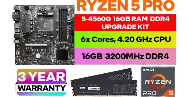 AMD RYZEN 5 PRO 4650G PRO B550M-P 16GB 3200MHz Upgrade Kit | Evetech