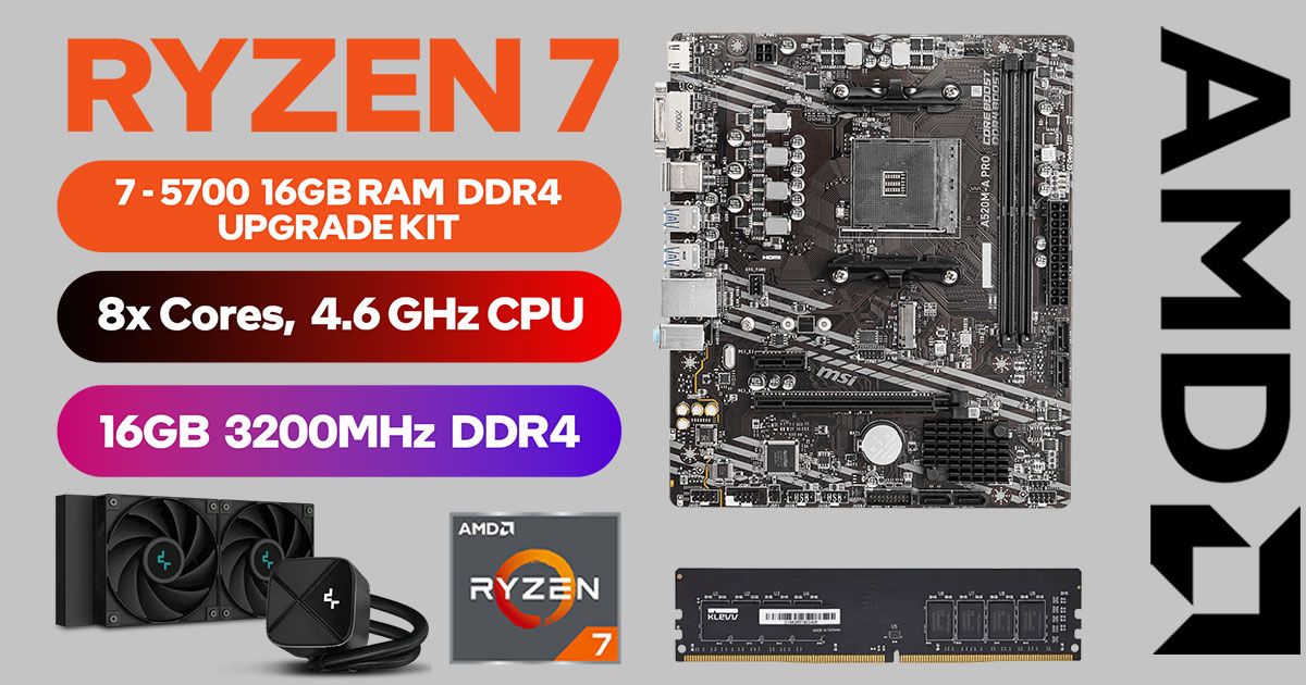 AMD Ryzen 7 5700 Upgrade Kit — MSI A520M-A PRO, 16GB DDR4